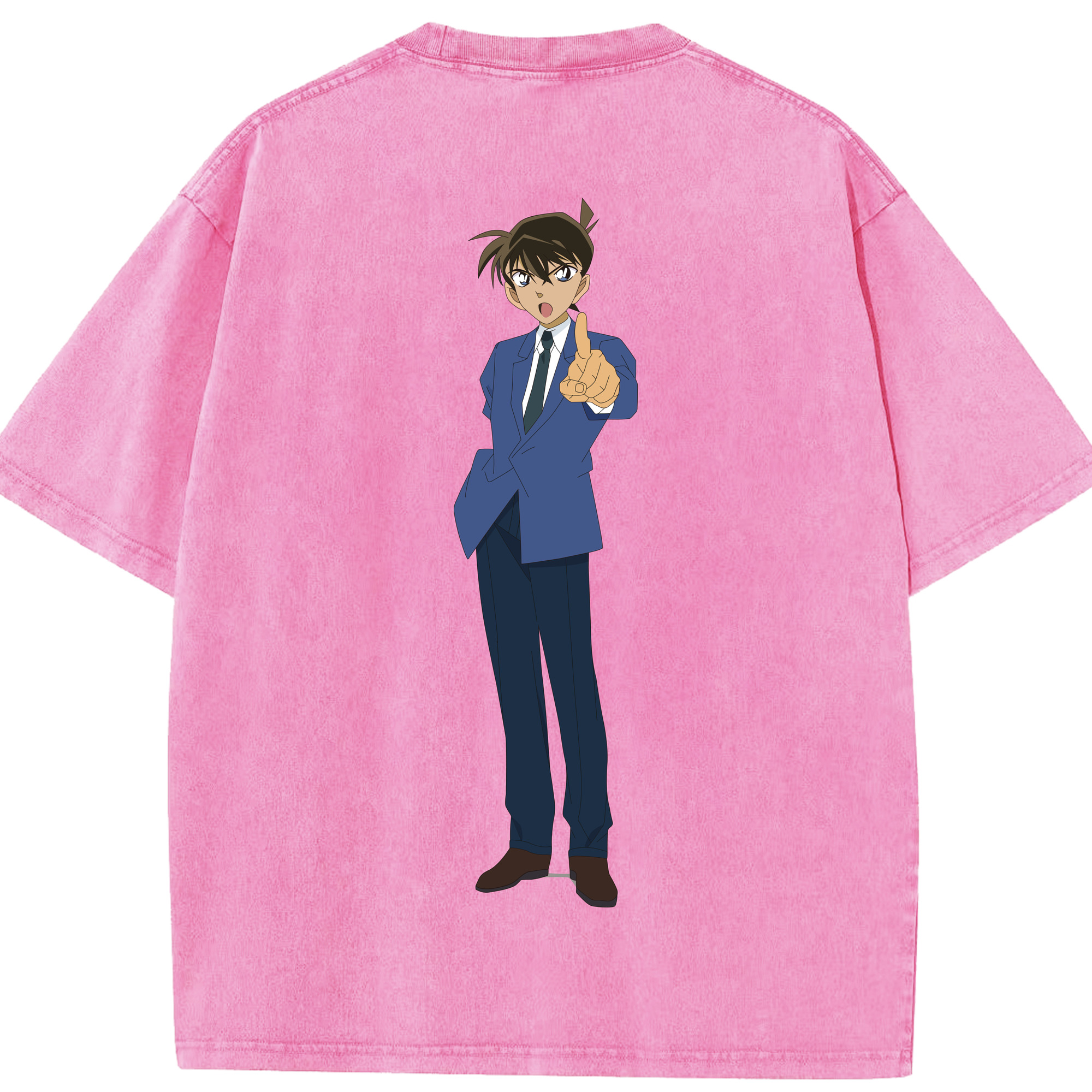 （画像用） 名探偵コナン 江戸川 コナン Detective Conan Conan Edogawa 綿100% ヴィンテージ風 半袖Tシャツ（背面プリント）